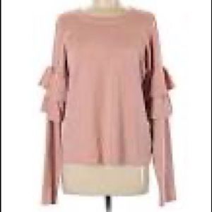 Love Tree Blush Pink Ruffle Sleeve Sweater